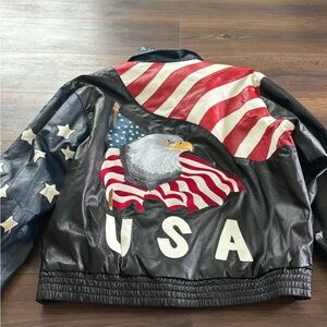 PaTRIOT Men’s 4XL  Jacket American Flag Leather